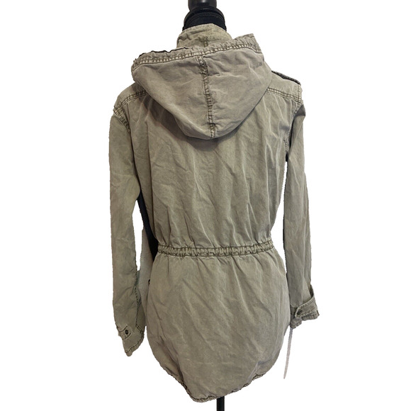 Aritzia Talula Jacket Womens Small Khaki Hooded Military Utility Cargo Coat - Picture 2 of 16